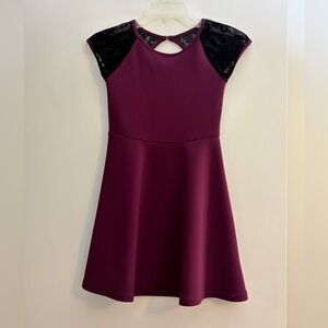 The Children's Place Plum Dress with Black Lace Shoulders